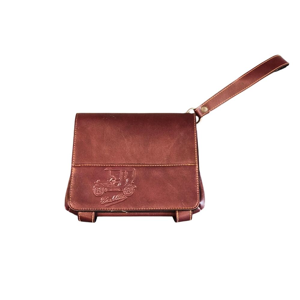 Vintage Cadillac Leather Wallet Wristlet Clutch Coin Purse